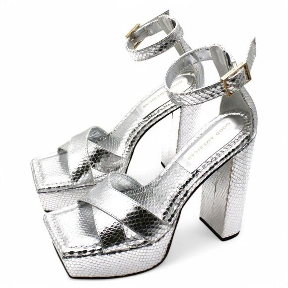 Good American Womens Ankle Strap Open Toe Platform Sandals - Picture 4 of 8